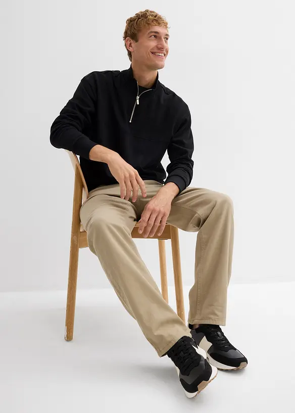 Pantalon thermique, droit et décontracté, taille élastiquée, bonprix