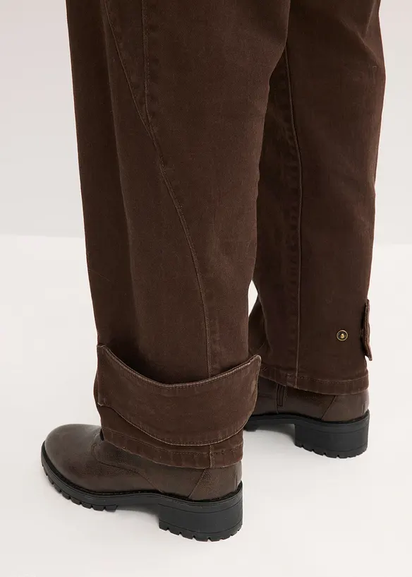 Pantalon en twill, taille haute, bonprix