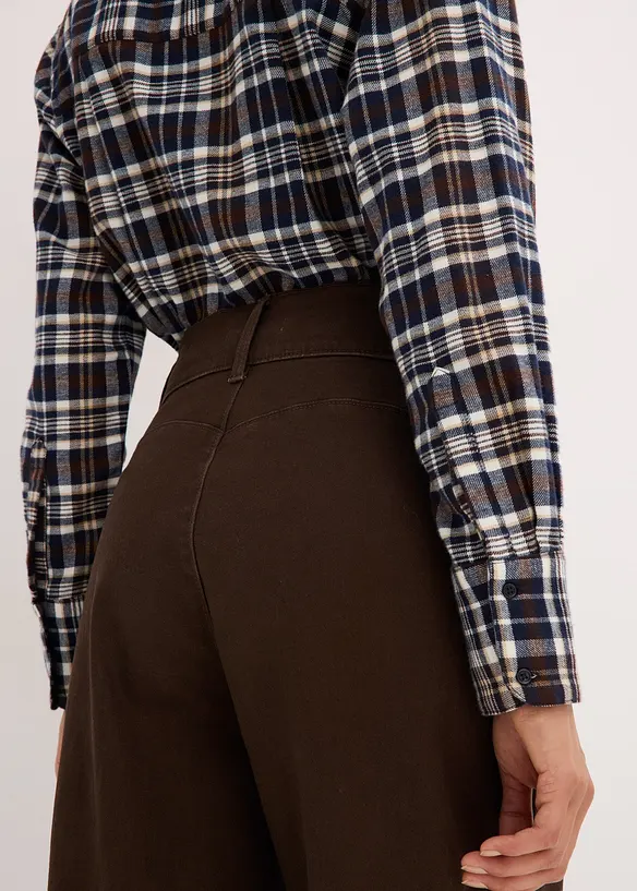 Pantalon en twill, taille haute, bonprix