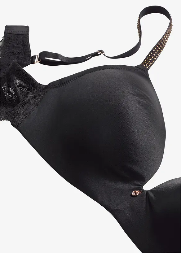 Soutien-gorge à coques et bretelles brillantes, sans armatures, bonprix