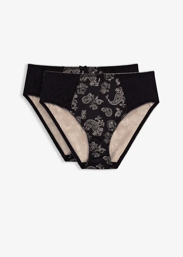 Lot de 2 slips Maxi avec dentelle, bonprix