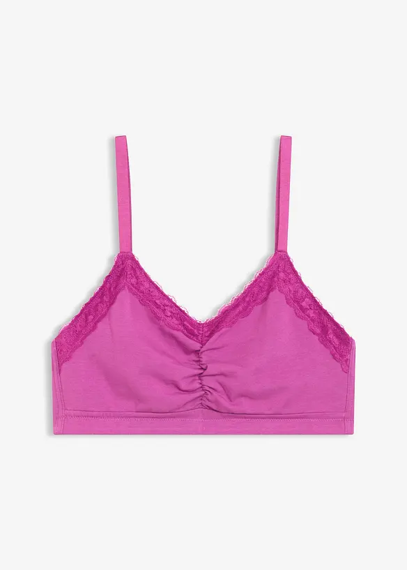 Brassière coton et dentelle, bonprix