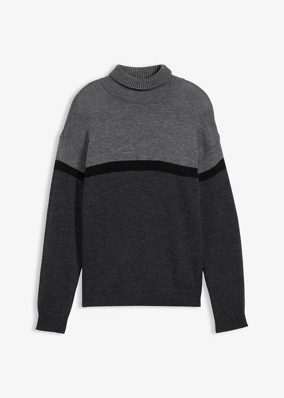 Pull col roulé style color-block, bonprix