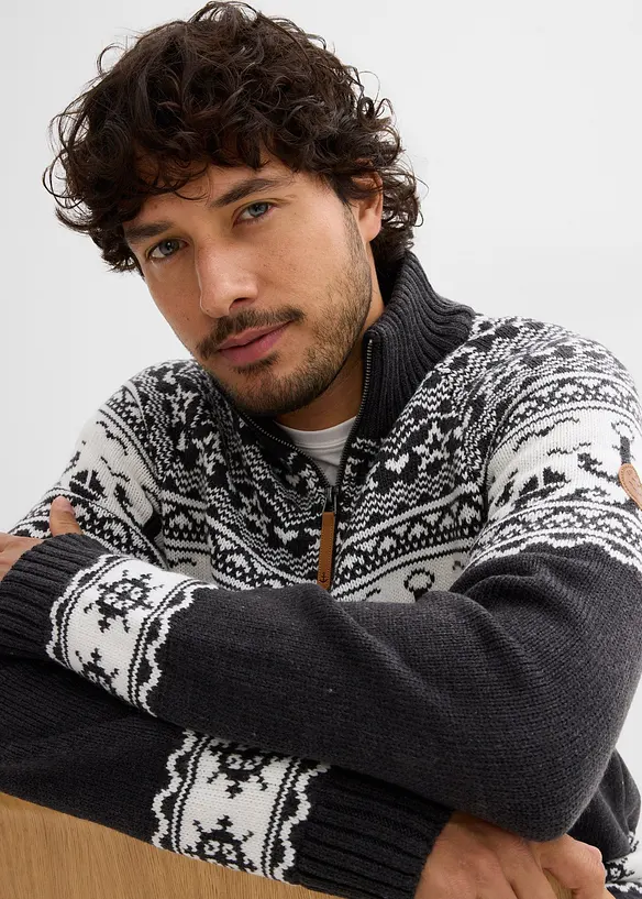 Pull camionneur à motif norvégien marin, bonprix