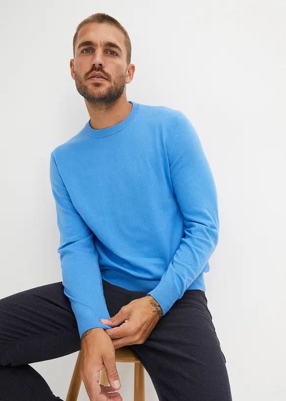 Pull doux en fine maille de coton majoritaire, bonprix