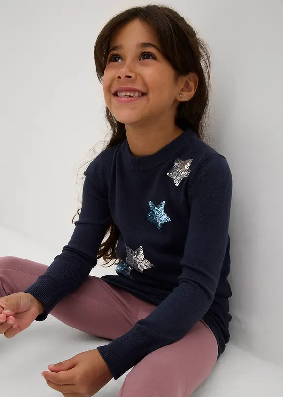 Pull en fine maille à sequins, bonprix