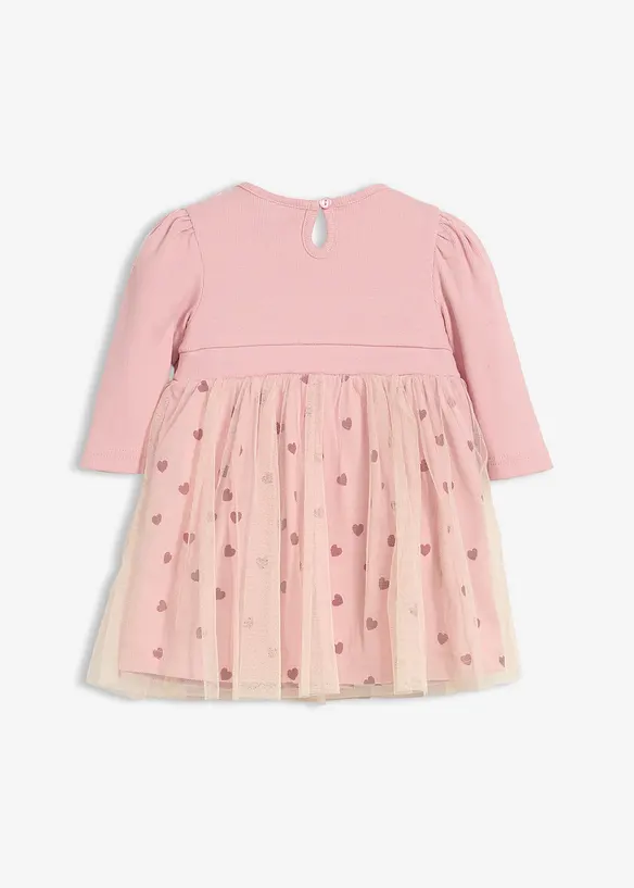 Robe body en coton avec imprimé cœurs, bonprix