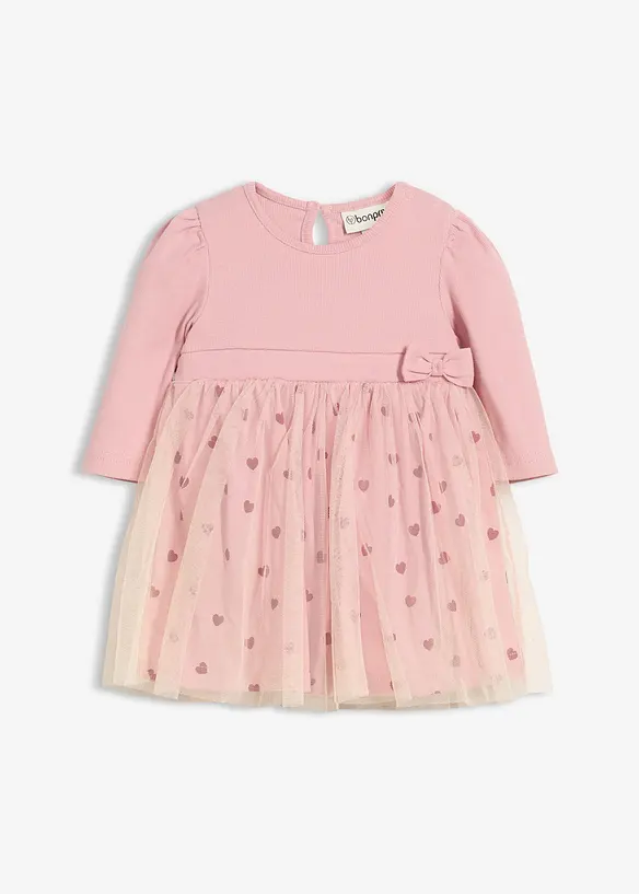 Robe body en coton avec imprimé cœurs, bonprix