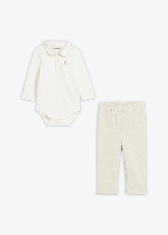 Body et pantalon 100% coton (ens. 2 pces), bonprix