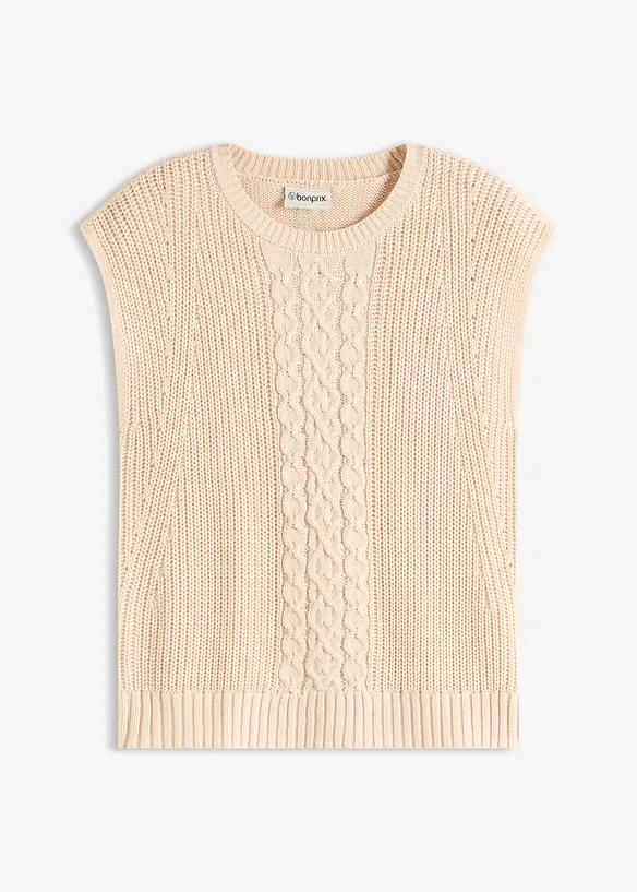 Pull sans manches en coton mélangé, bonprix