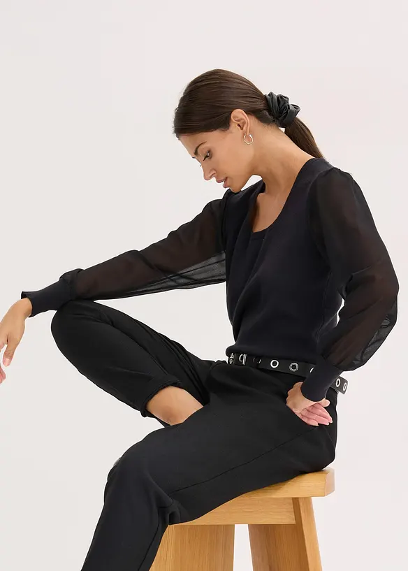 Pull doux en fine maille de viscose majoritaire, bonprix