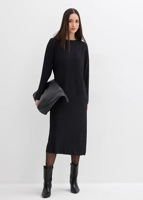 Robe midi aspect froissé, bonprix