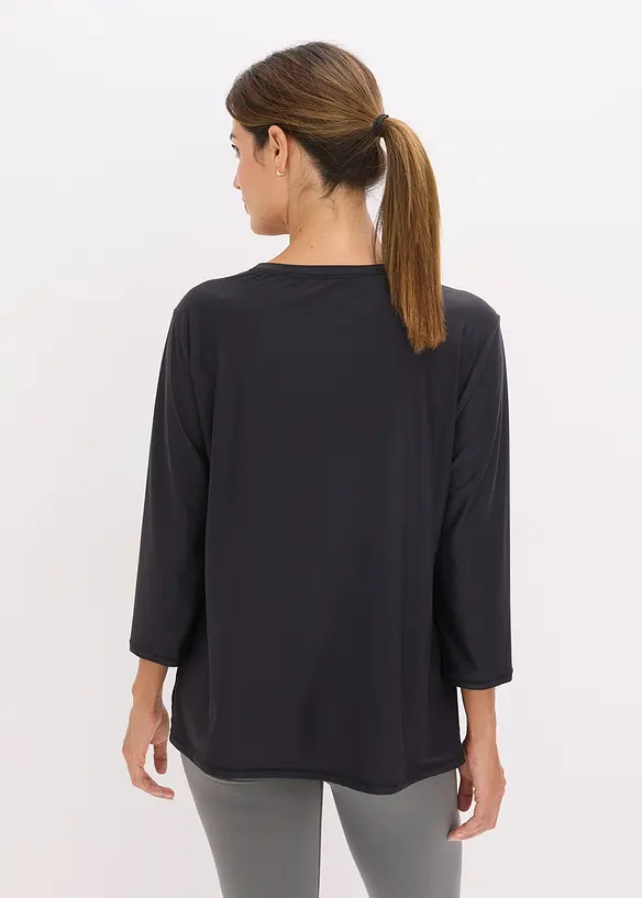 T-shirt technique ultra-doux à manches 3/4, séchage rapide, bonprix