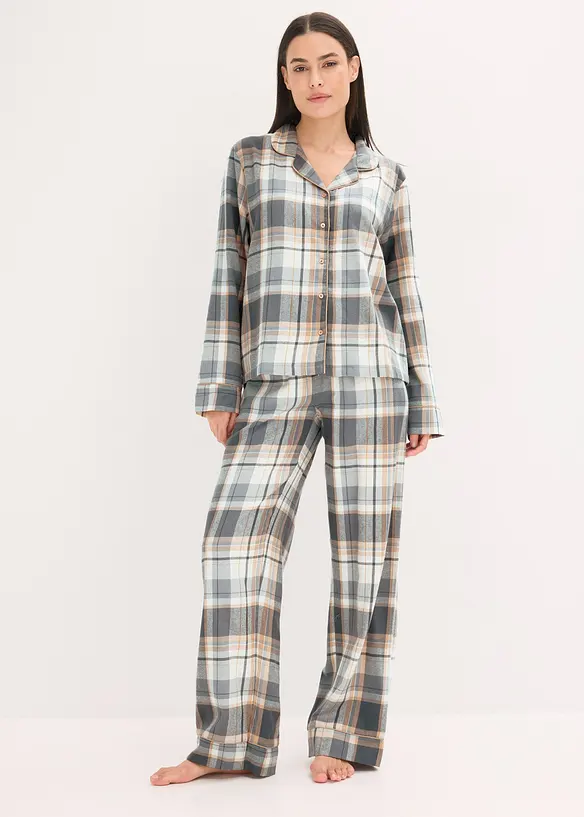 Pyjama tissé en flanelle avec fil lurex et pochette cadeau, bonprix