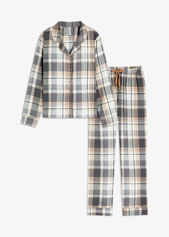 Pyjama tissé en flanelle avec fil lurex et pochette cadeau, bonprix