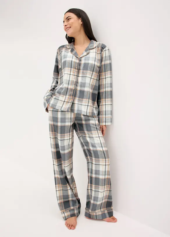 Pyjama tissé en flanelle avec fil lurex et pochette cadeau, bonprix