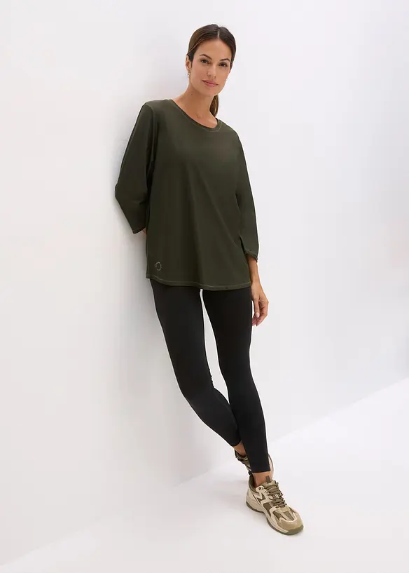 T-shirt technique ultra-doux à manches 3/4, séchage rapide, bonprix