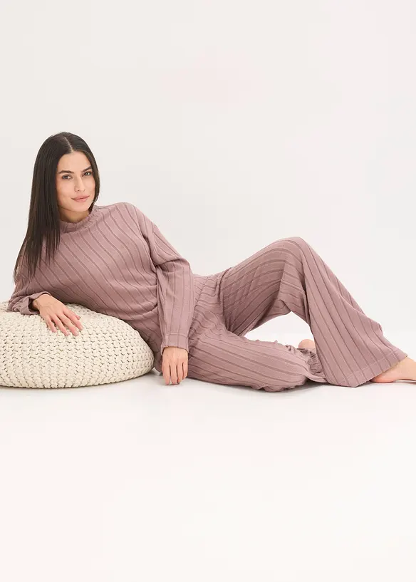 Vêtement d’intérieur en matière douce et côtelée, oversize, bonprix