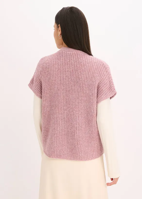 Gilet sans manches en laine mélangée avec boutons décoratifs, bonprix