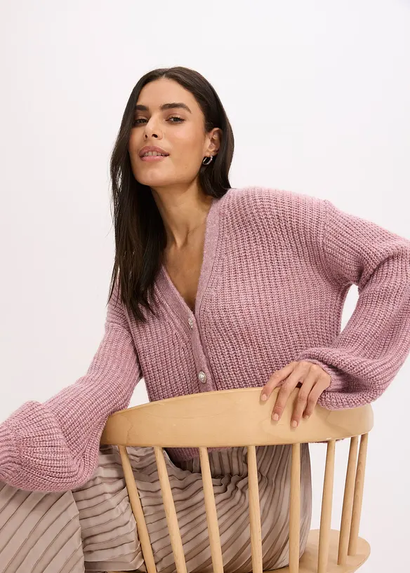 Gilet court et oversize en maille brillante, bonprix