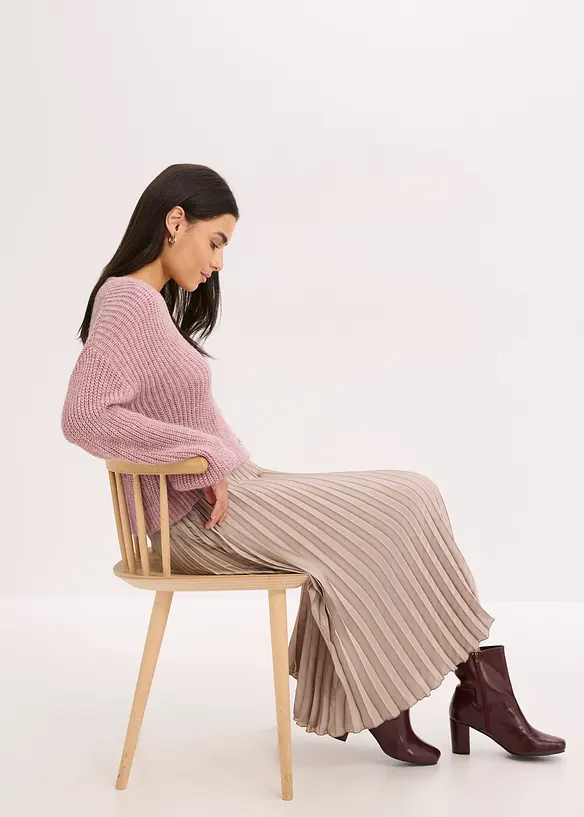 Gilet court et oversize en maille brillante, bonprix