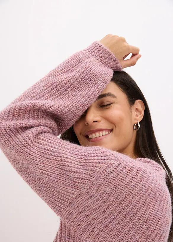 Gilet court et oversize en maille brillante, bonprix