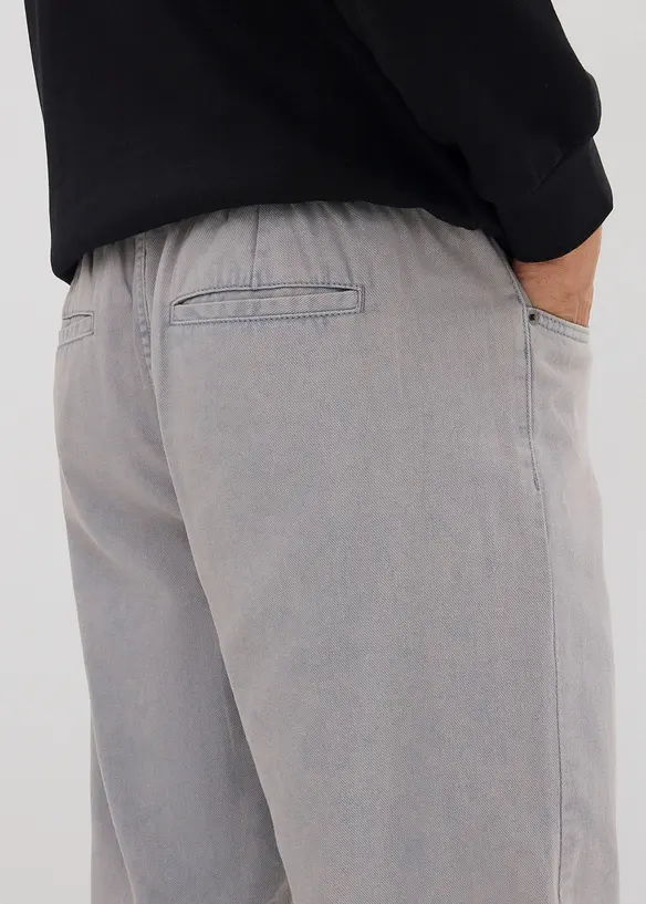 Pantalon taille extensible fuselé en twill 100% coton, bonprix