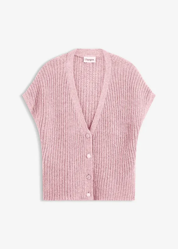 Gilet sans manches en laine mélangée avec boutons décoratifs, bonprix