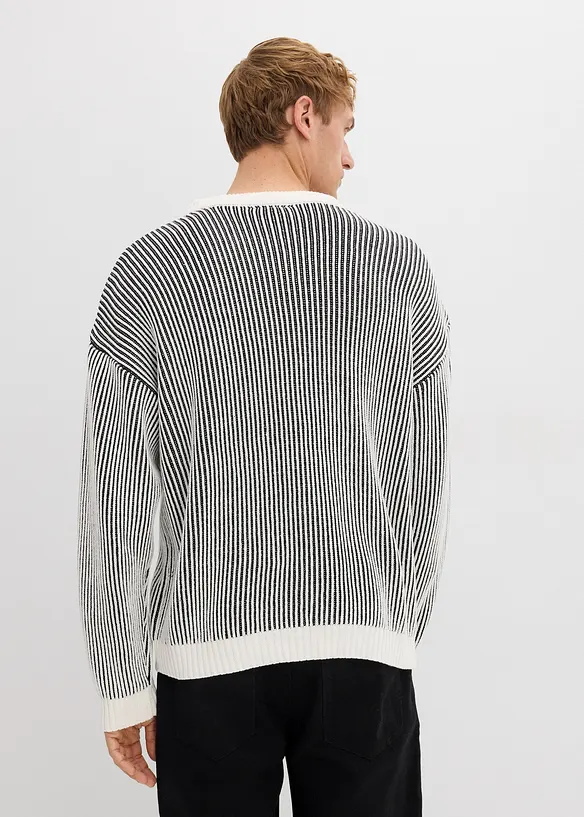 Pull côtelé ample en coton mélangé, bonprix