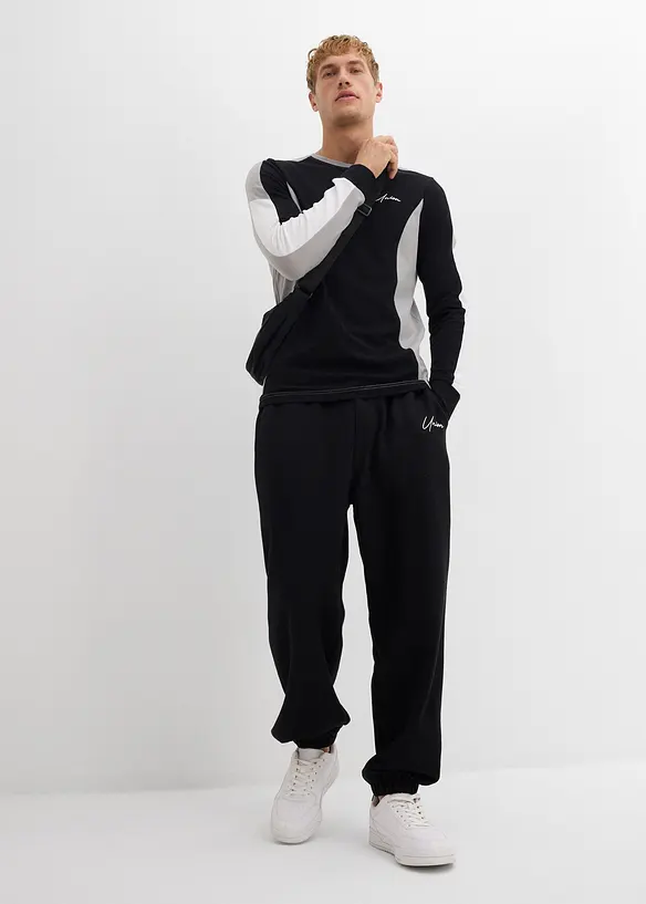 Pantalon de jogging ample, 100% coton, bonprix