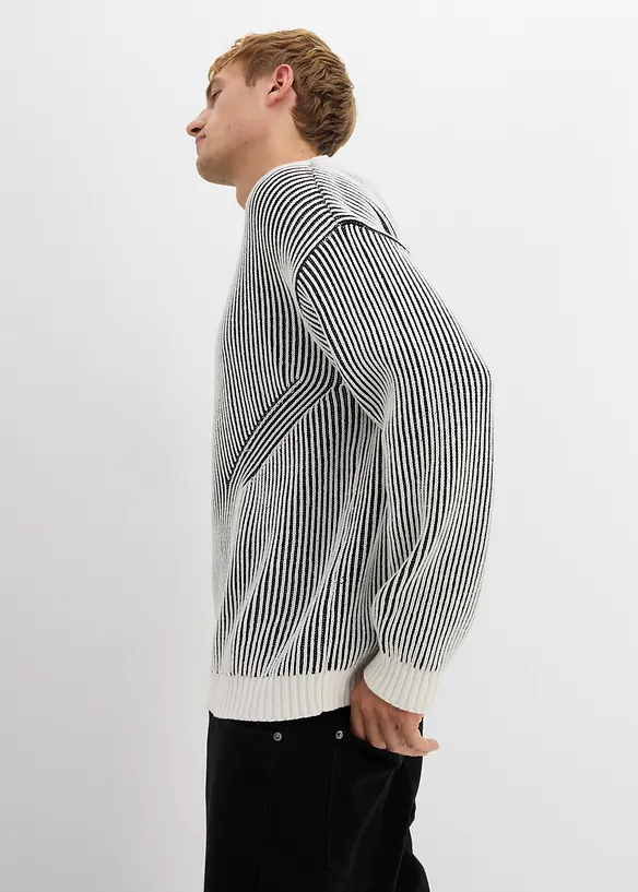 Pull côtelé ample en coton mélangé, bonprix