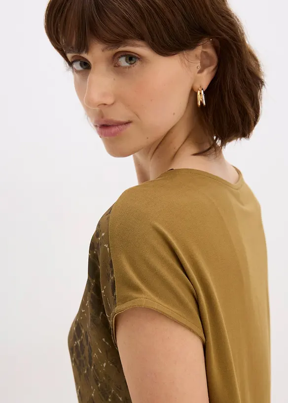 T-shirt bi-matière, bonprix