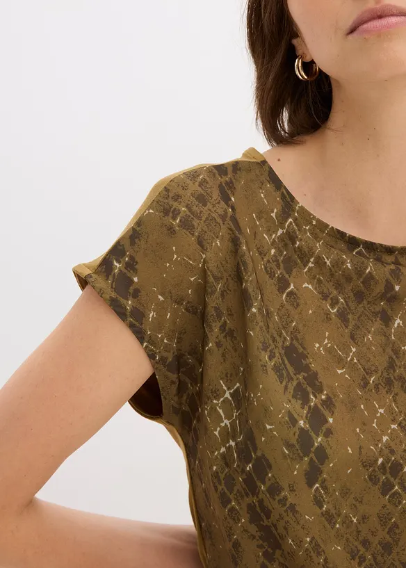 T-shirt bi-matière, bonprix