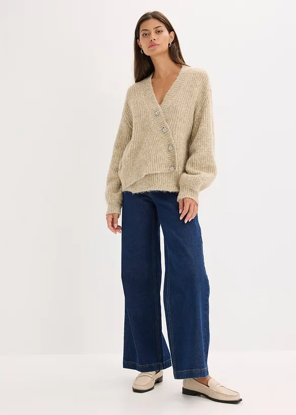 Gilet doux en grosse maille de laine mélangée, bonprix