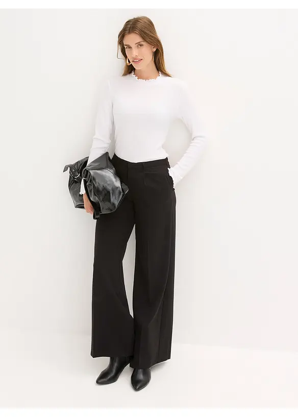 T-shirt côtelé en viscose majoritaire, bonprix