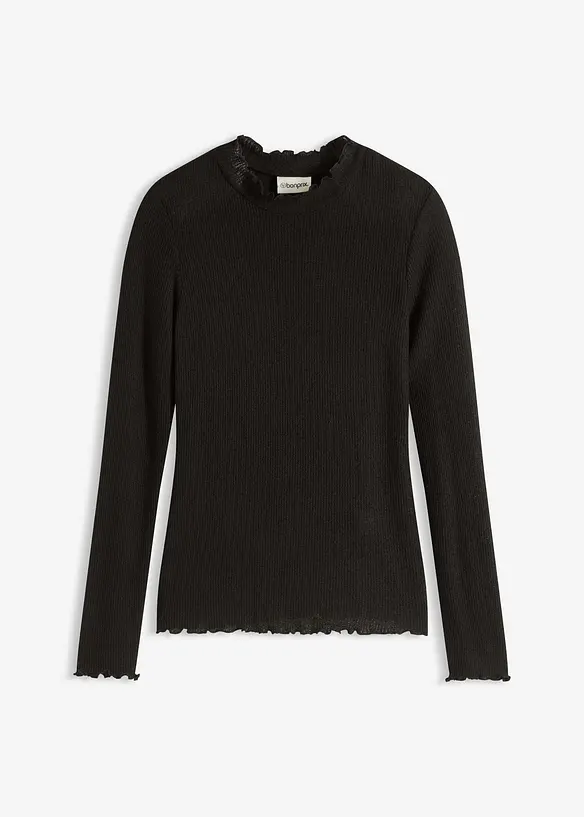 T-shirt côtelé en viscose majoritaire, bonprix