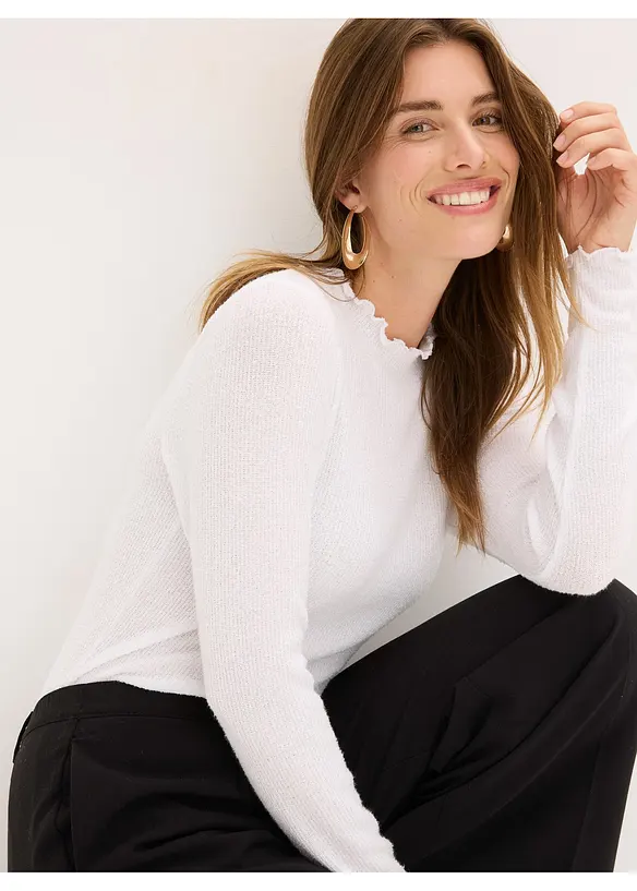 T-shirt côtelé en viscose majoritaire, bonprix