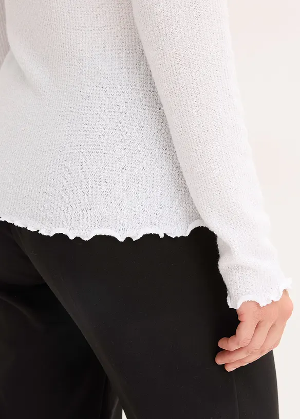 T-shirt côtelé en viscose majoritaire, bonprix