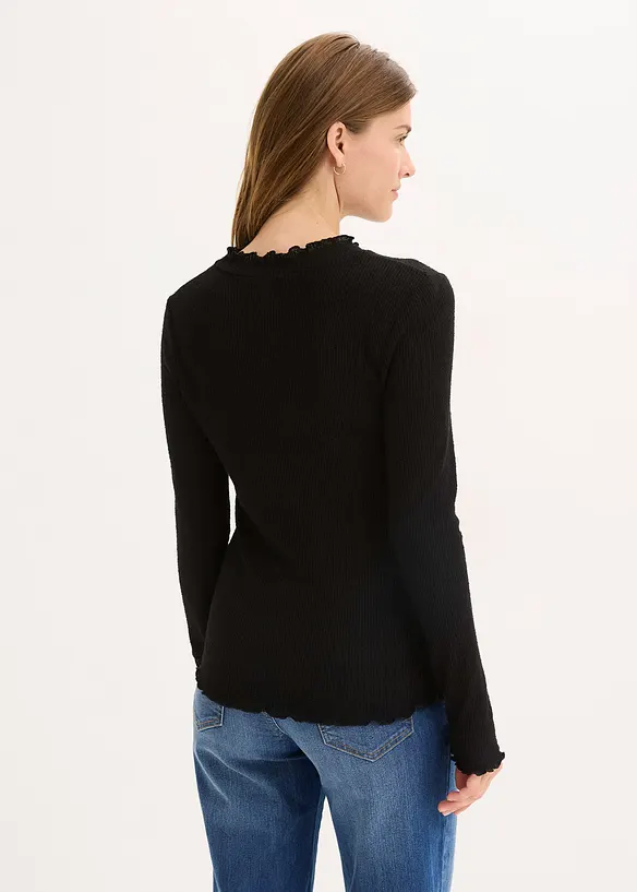 T-shirt côtelé en viscose majoritaire, bonprix