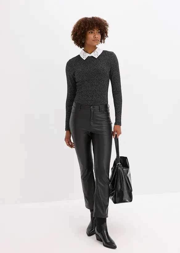 T-shirt manches longues en coton mélangé, bonprix