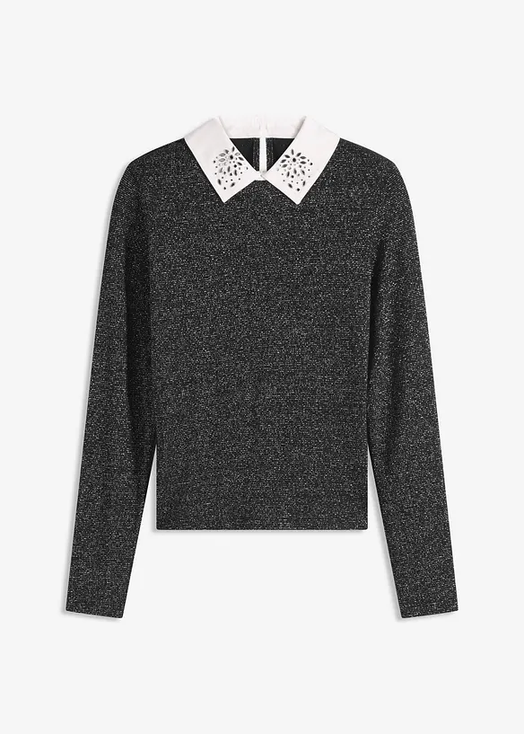 T-shirt manches longues en coton mélangé, bonprix