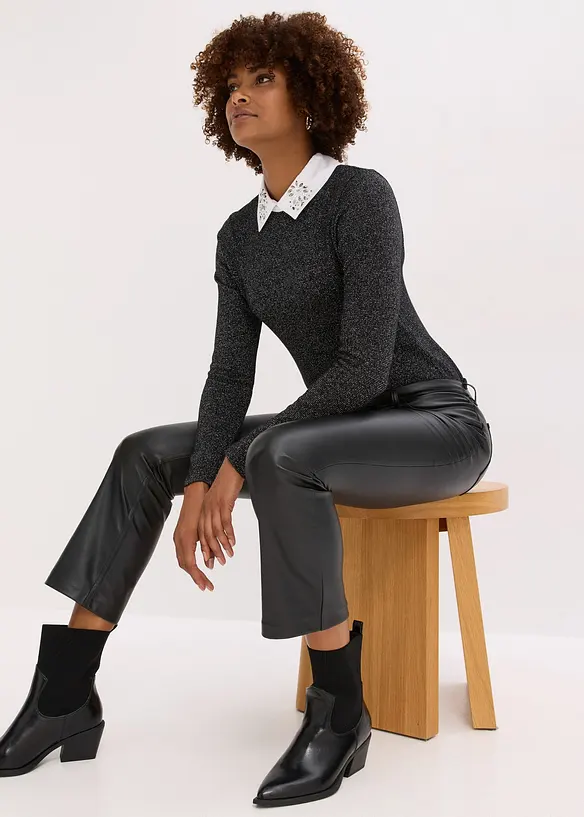 T-shirt manches longues en coton mélangé, bonprix