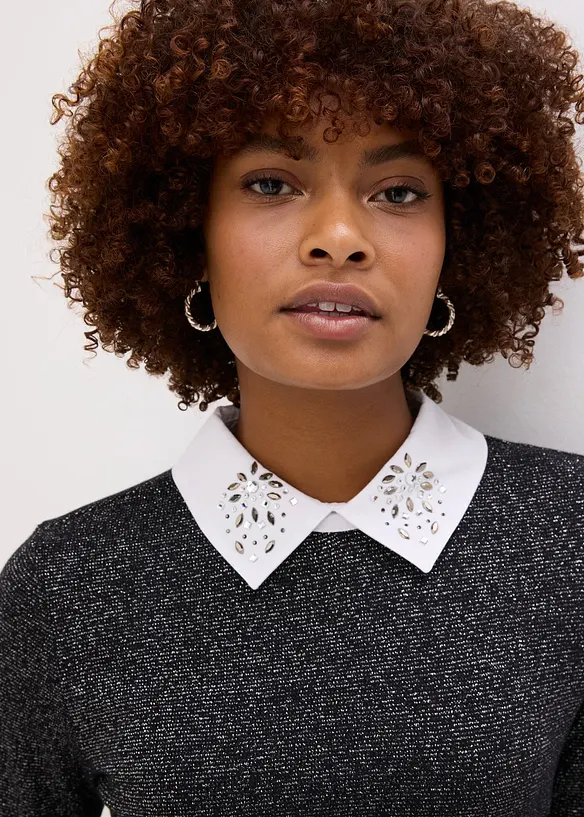 T-shirt manches longues en coton mélangé, bonprix