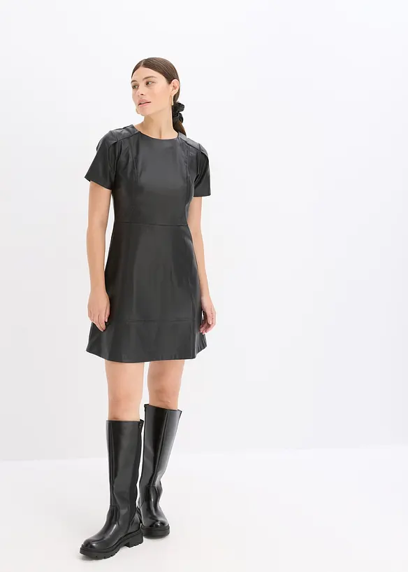 Robe courte enduite, bonprix