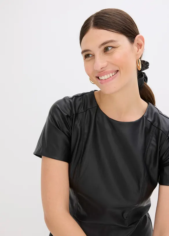 Robe courte enduite, bonprix