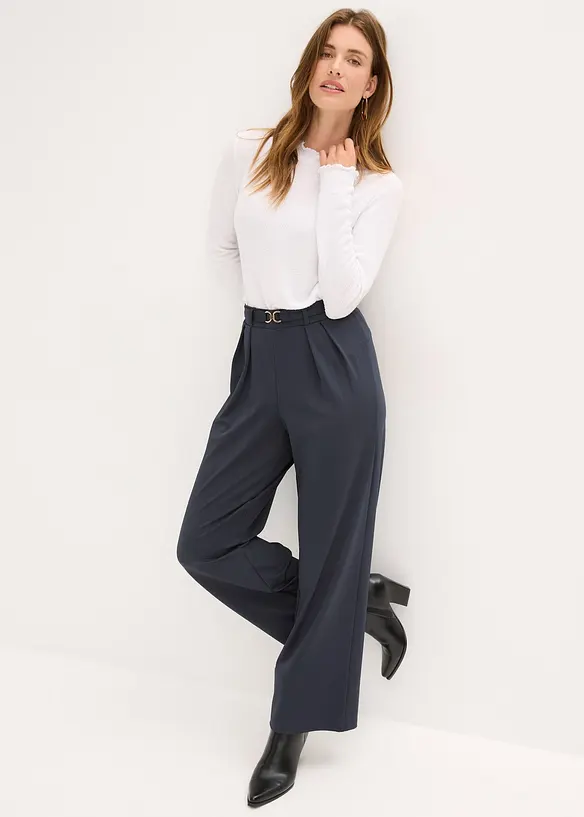 Pantalon en jersey à taille élastiquée, bonprix
