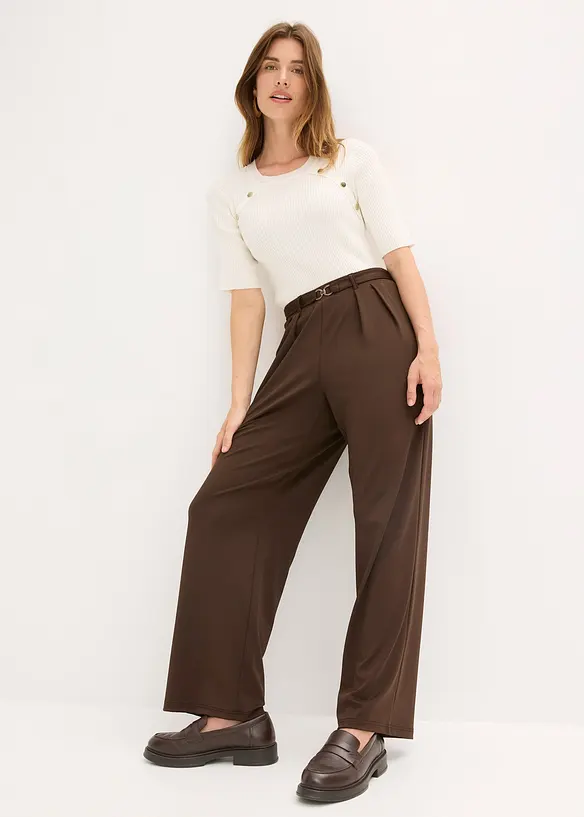 Pantalon en jersey à taille élastiquée, bonprix