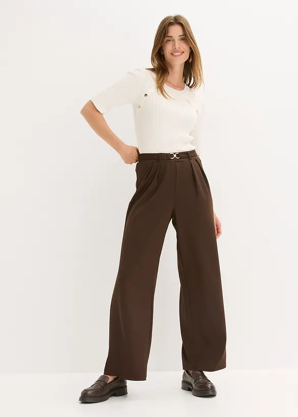 Pantalon en jersey à taille élastiquée, bonprix