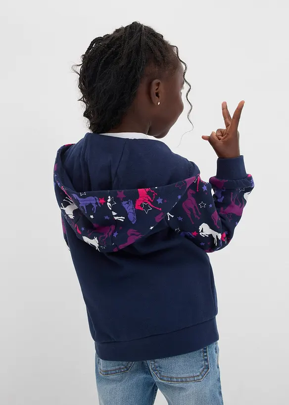 Sweat zippé fille, bonprix