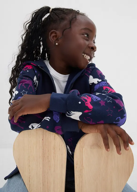 Sweat zippé fille, bonprix